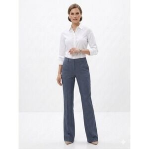 White House Black Market Women 8 Blue Bootcut Dress Pants Stretch Career Trouser